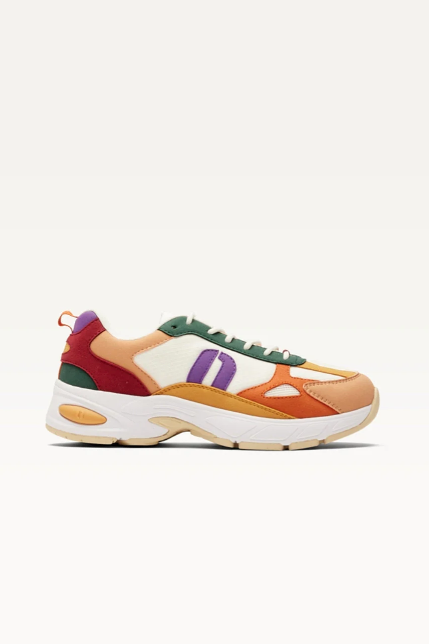 Odaje Damen vegan Sneaker Mae Pfirsich/Senf/WeiÃŸ