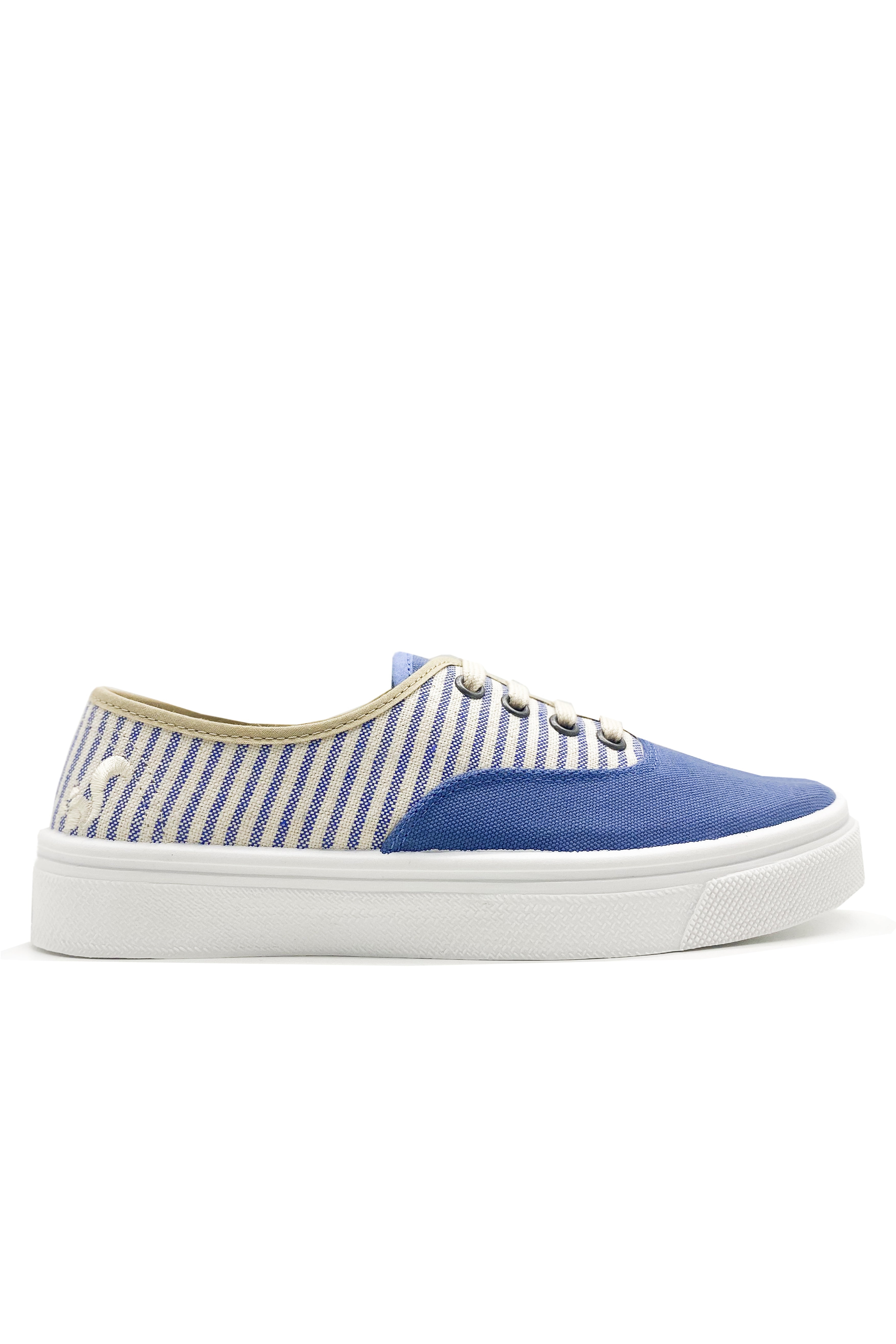 Thies Damen vegan Sneaker Streifen Plim Sneaker Indigo