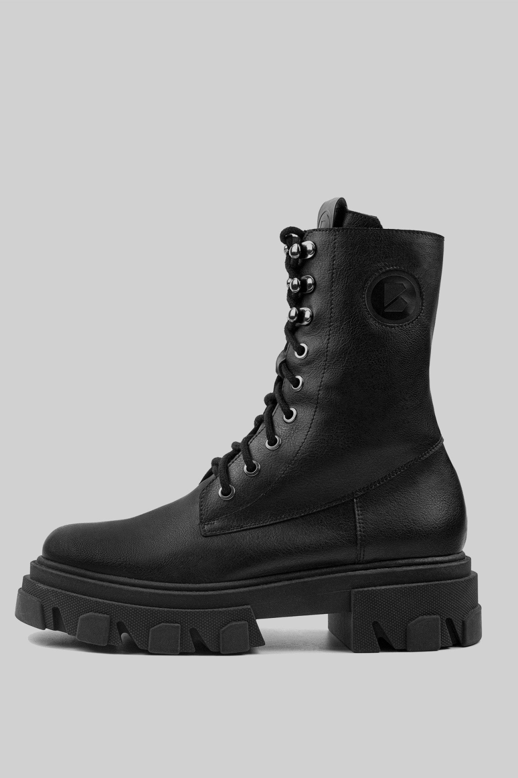 BOHEMA Damen vegan Combat Boots Schwarz