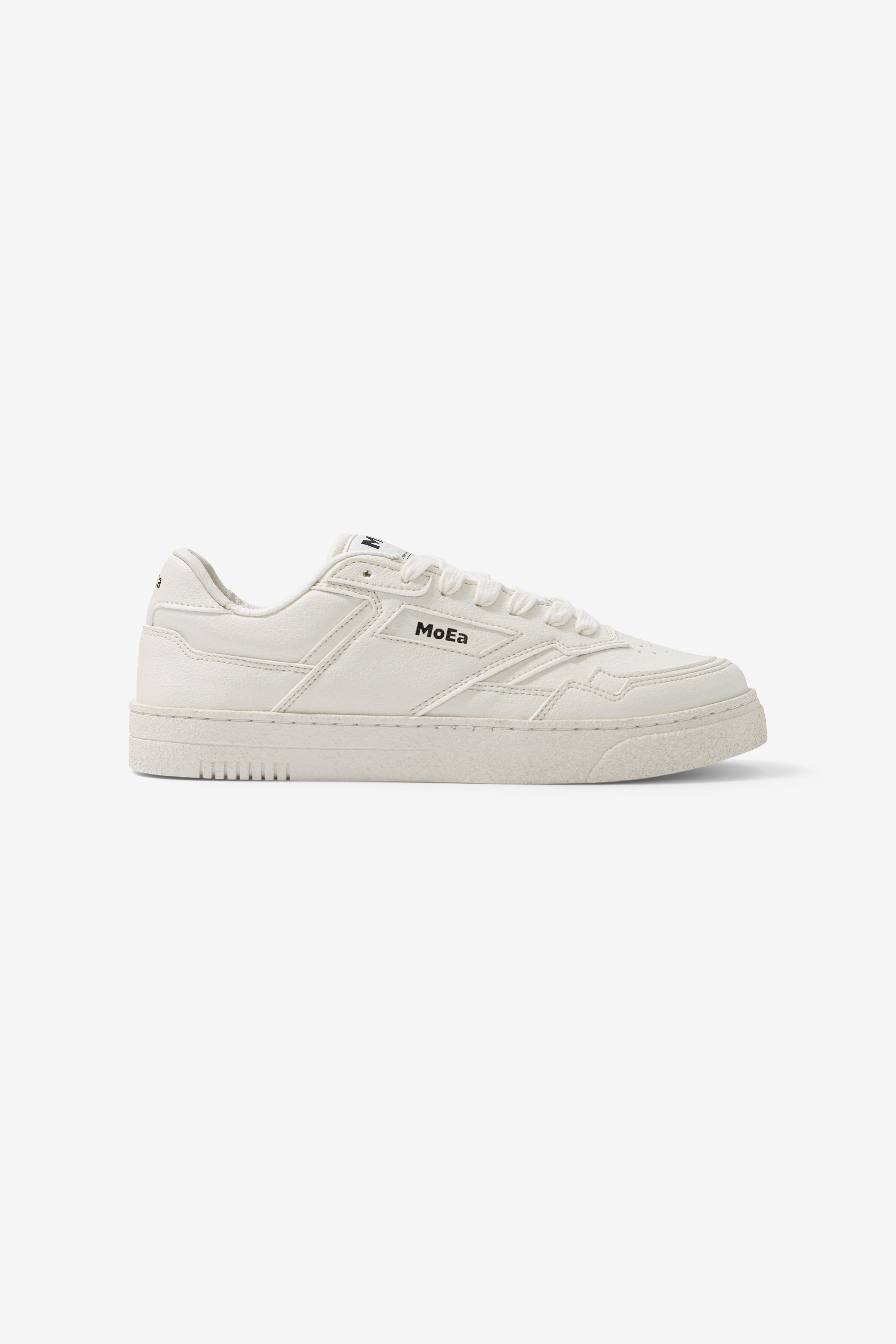 MoEa Herren vegan Sneaker Gen9 Genarbtes Korn Reines WeiÃŸ