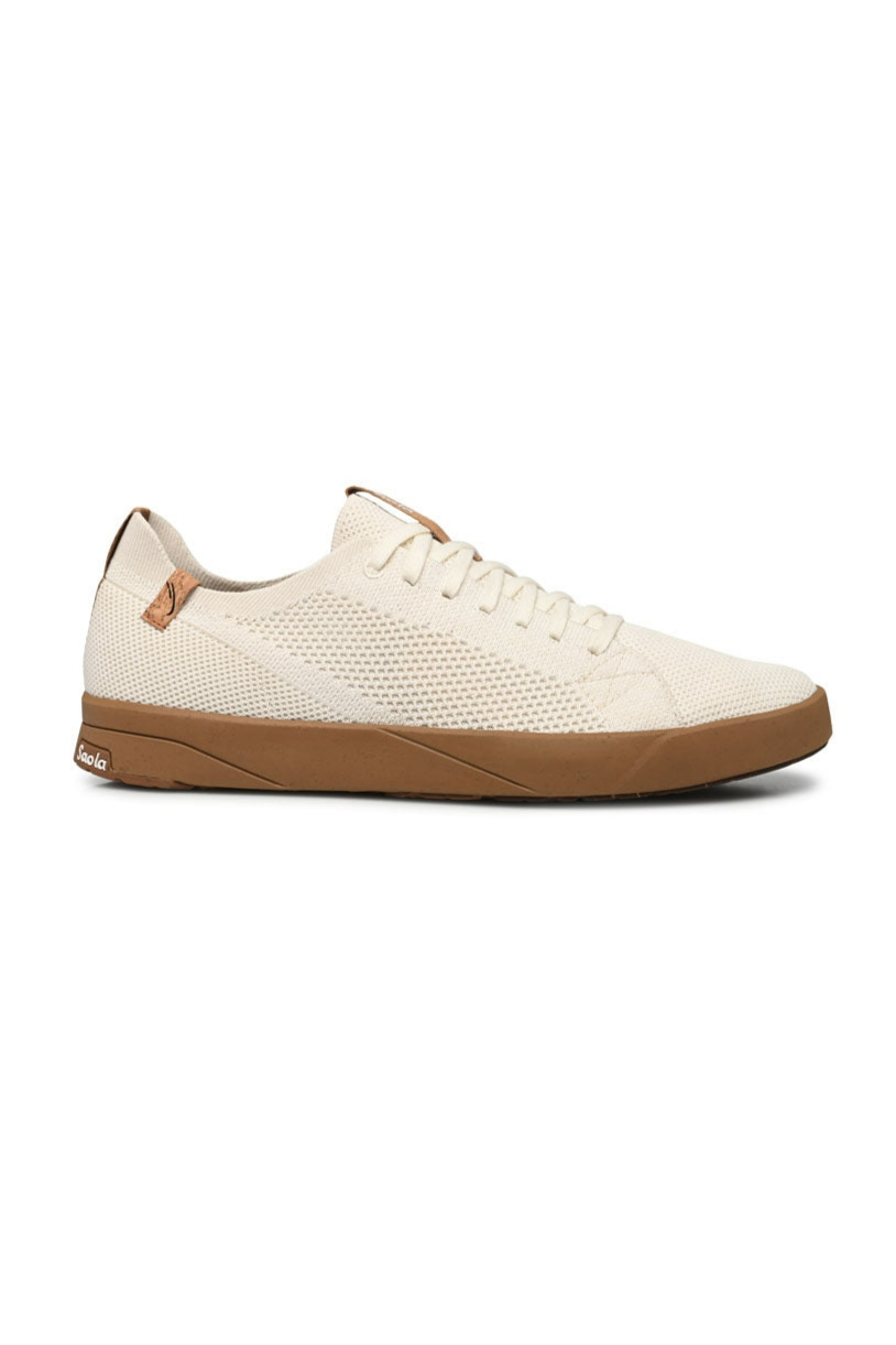 SAOLA Herren vegan Sneaker Herren Cannon Knit 2.0 WeiÃŸ / Tobacco