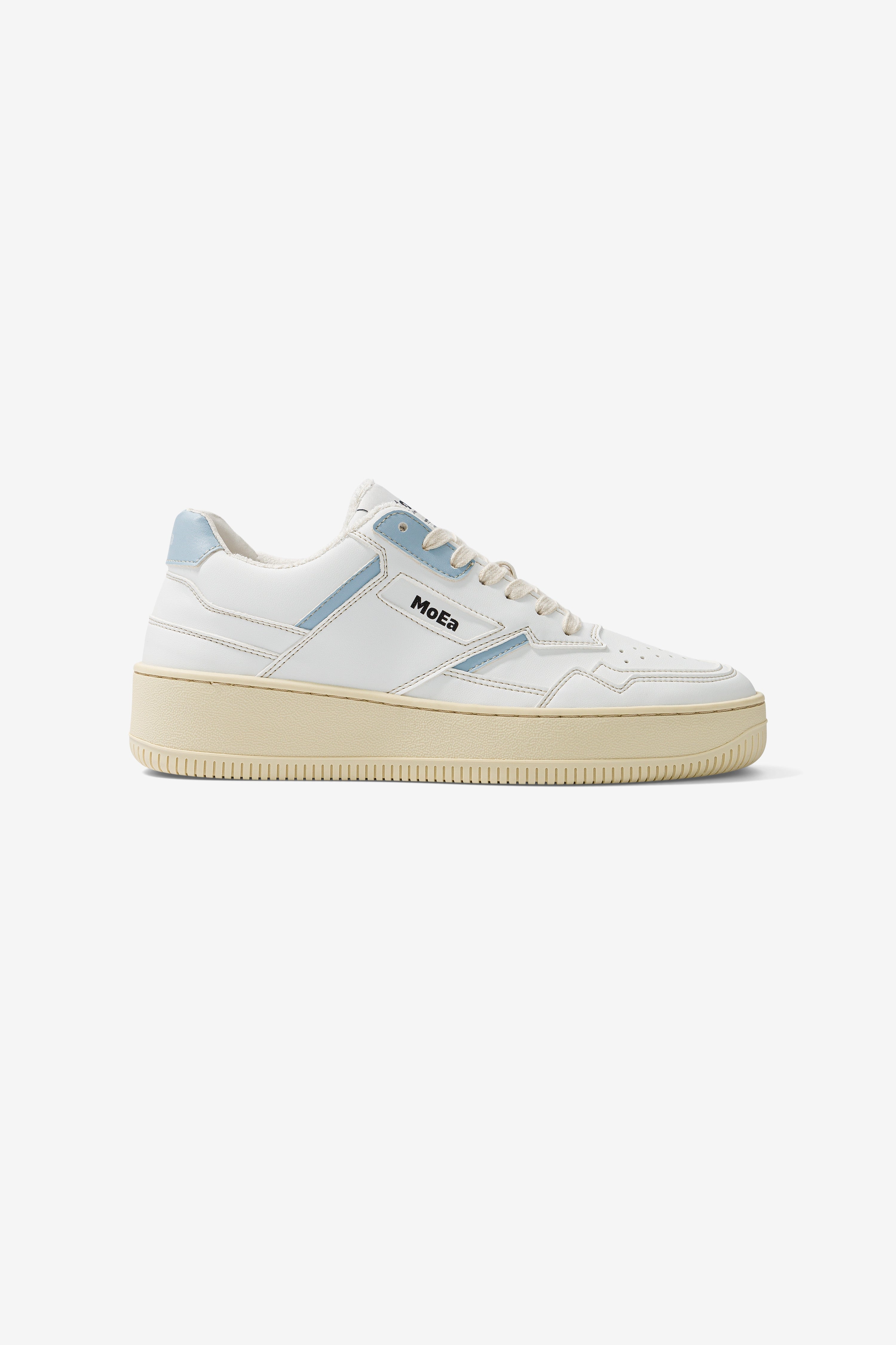 MoEa Herren vegan Sneaker Gen1 Pet Retro WeiÃŸ & Blau