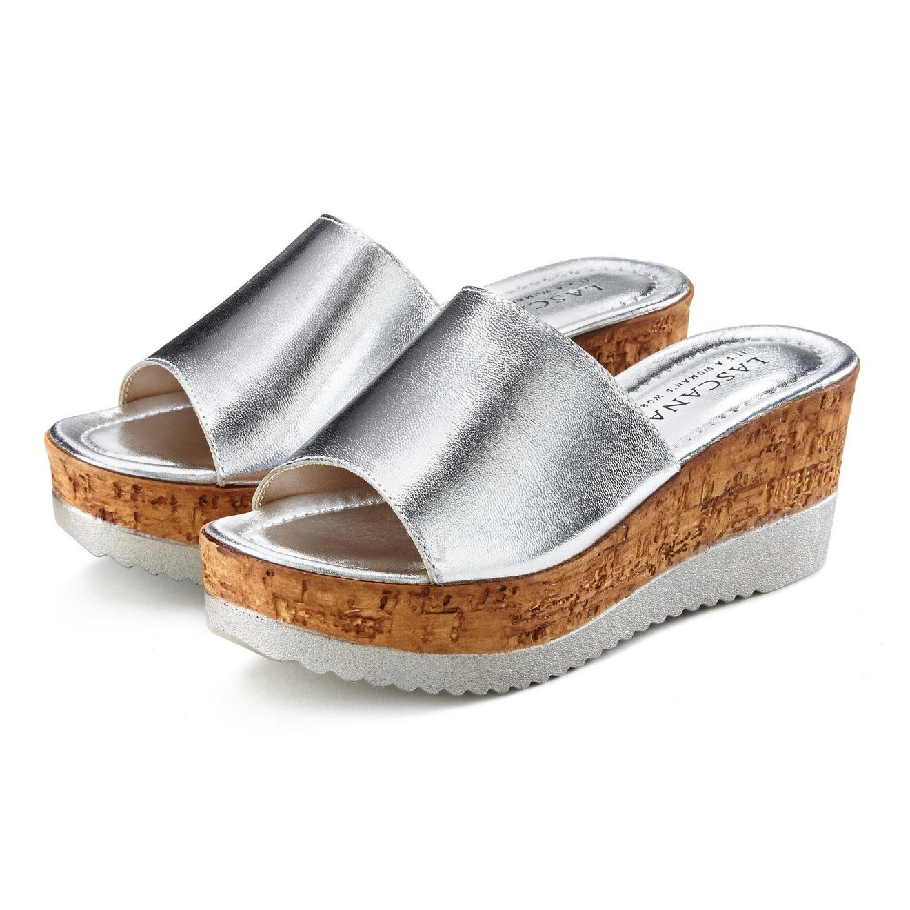 Lascana Slippers Zomerschoen, Mule, sandaal, open schoen van leer met sleehak