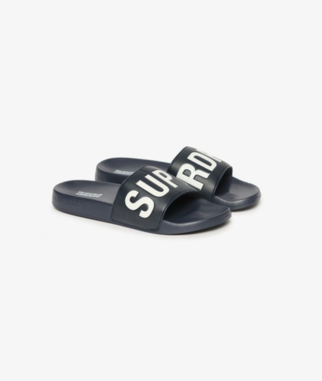 Superdry Core Vegan Badslippers Blauw