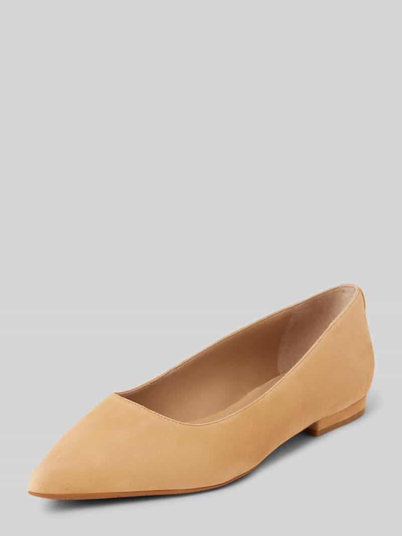 Lauren Ralph Lauren Leren ballerina's met blokhak, model 'LONDYN'