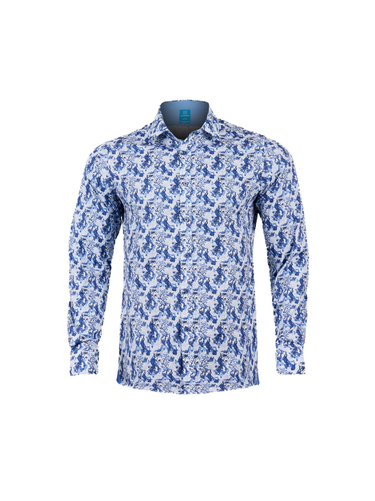 Lureaux Azure Bird Garden Overhemd L  - Handgemaakte Nette Schoenen Voor Heren