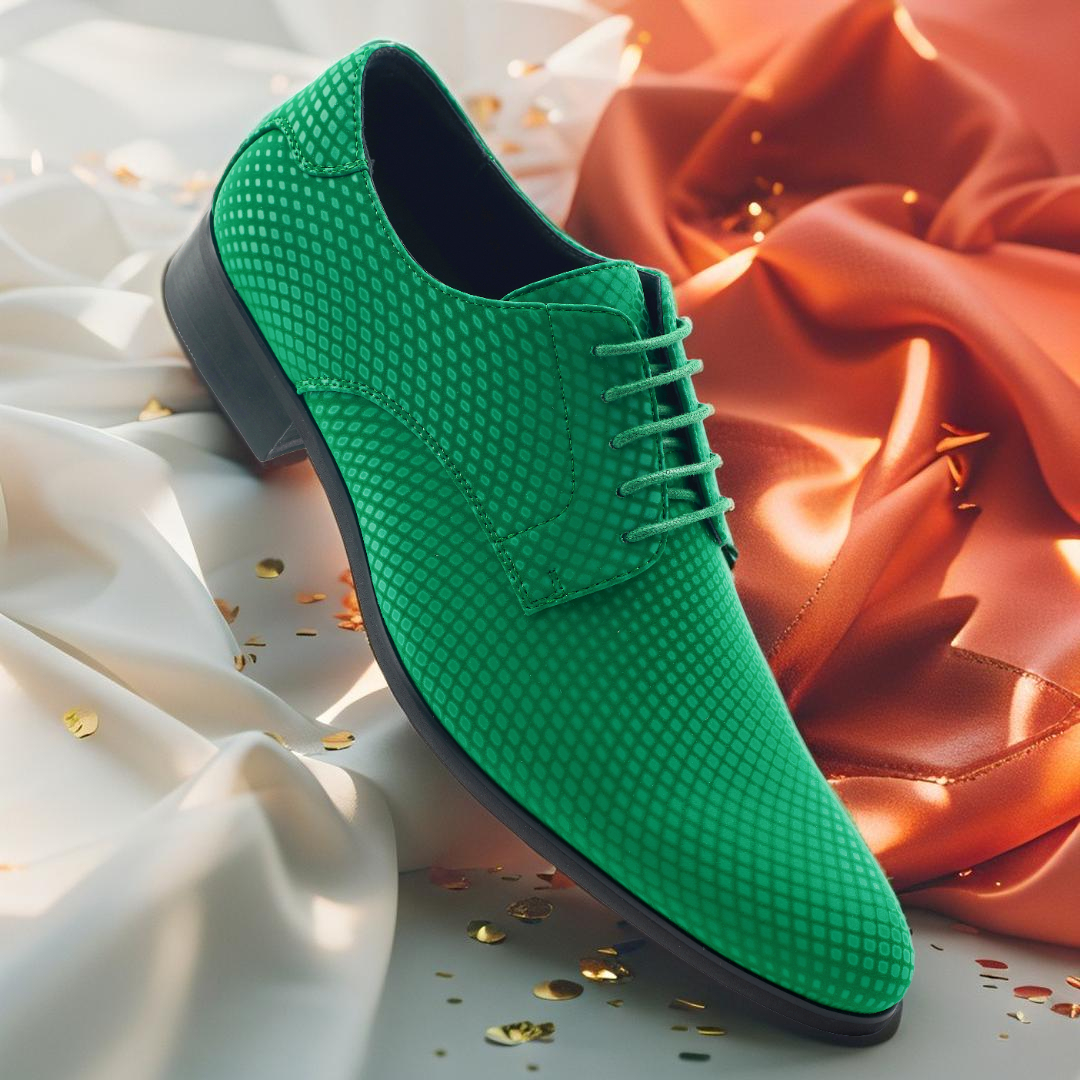 Lureaux Gleaming Greeny  - Handgemaakte Nette Schoenen Voor Heren
