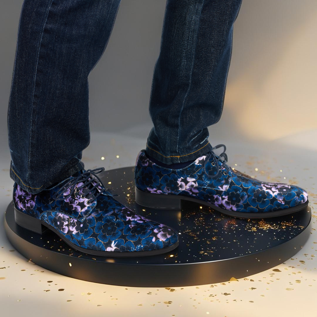 Lureaux Mystic Blueberry Blossom  - Handgemaakte Nette Schoenen Voor Heren