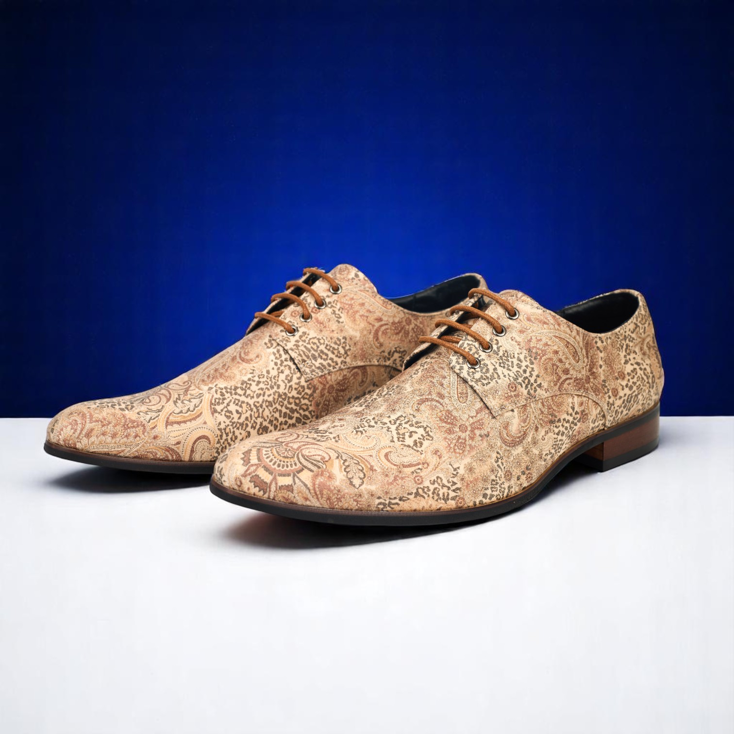 Lureaux Sand Paisley Panther  - Handgemaakte Nette Schoenen Voor Heren