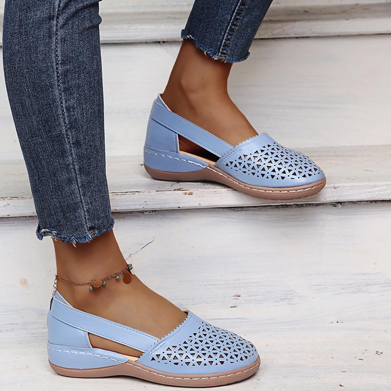 Chic Bag Modieuze damesschoenen met platte bodem en uitgeholde bonen, outdoor damesschoenen met één voet, luie man schoenen, grote maten casual damesschoenen 39 groen