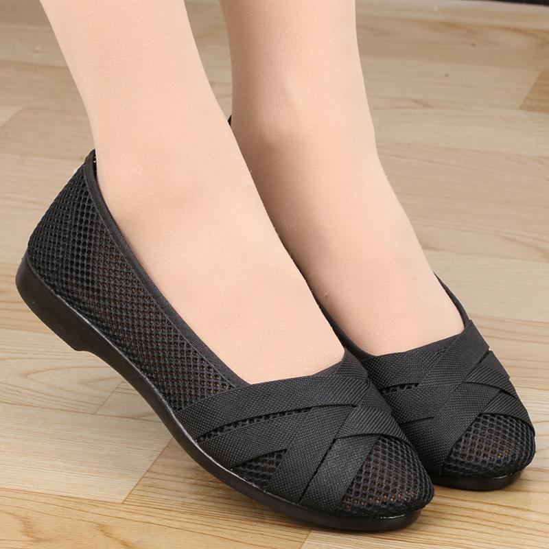 Kuma Damesmode Comfortabele stoffen platte schoenen Dame loafers schoenen 40 zwart