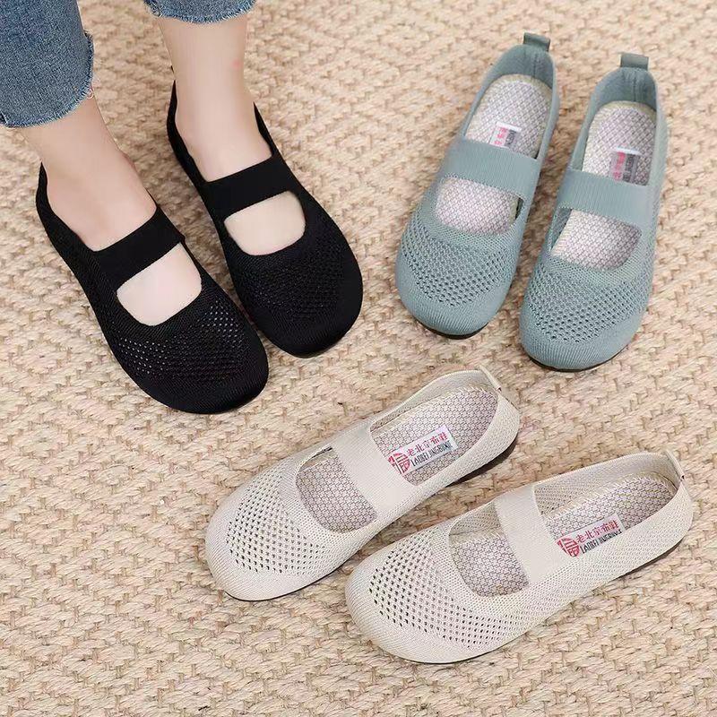 COCOi Dames Flats Schoenen Slip on Opvouwbare Loafers voor Dames Vierkante Neus Enkele Schoenen Uitgeholde Mode Mom Casual Schoenen voor Dames 35 grijs