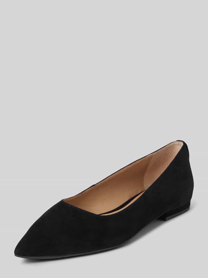 Lauren Ralph Lauren Leren ballerina's met blokhak, model 'LONDYN'