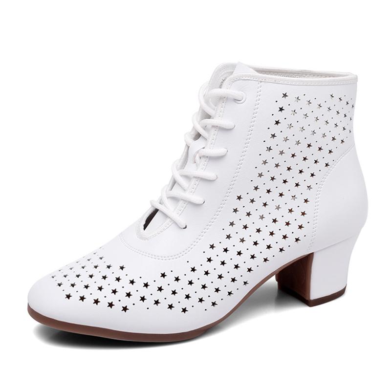 Love dance,love life Mode Moderne Jazz Ballroom Dansschoenen voor Vrouwen Meisjes Veterschoenen Holle Lerarenschoenen Middelhoge Hak 5cm 41