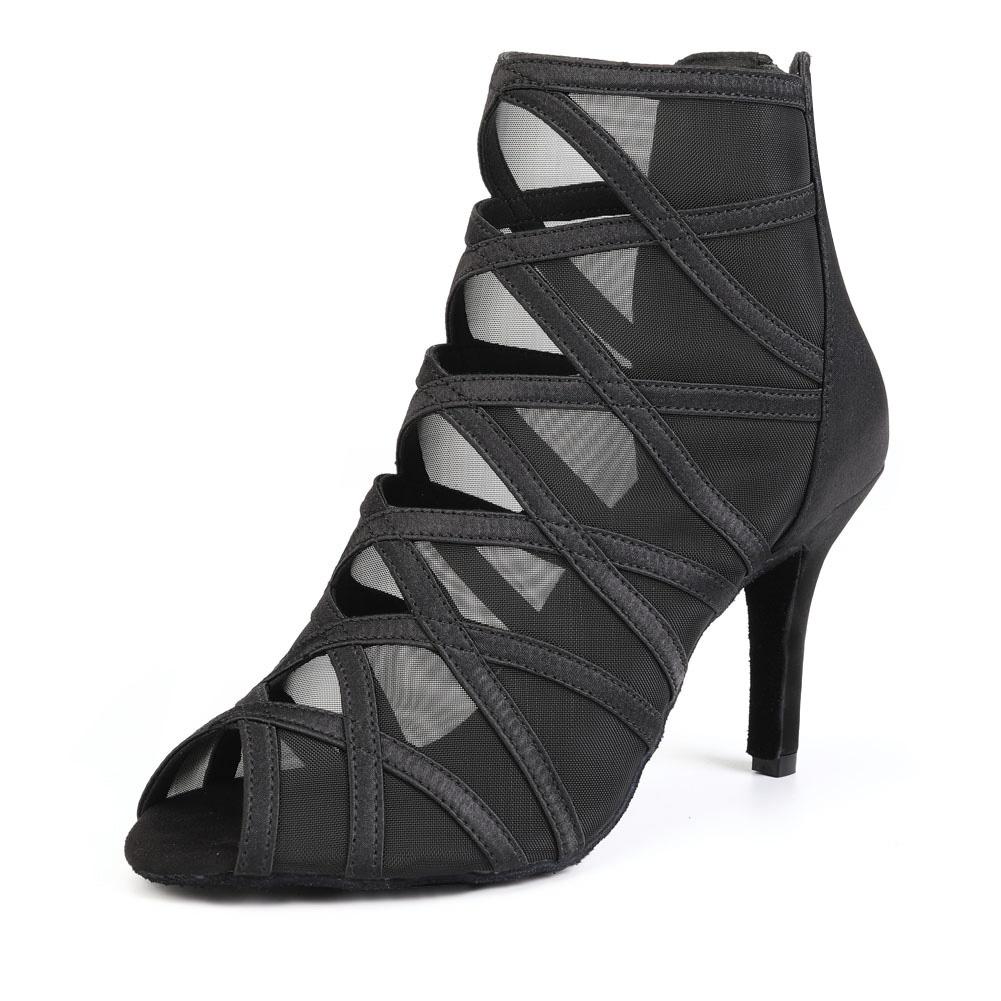 Yashion Dance Shoes Dames Luxe Schoenen Hoge Hak Latijnse Ballroom Salsa Dansschoenen 8.5cm Hak 43 zwart