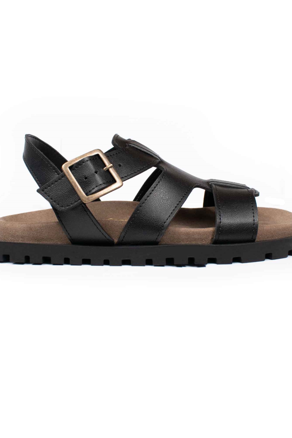 Will's Vegan Store Damen vegan Sandalen Gladiator Footbed Schwarz