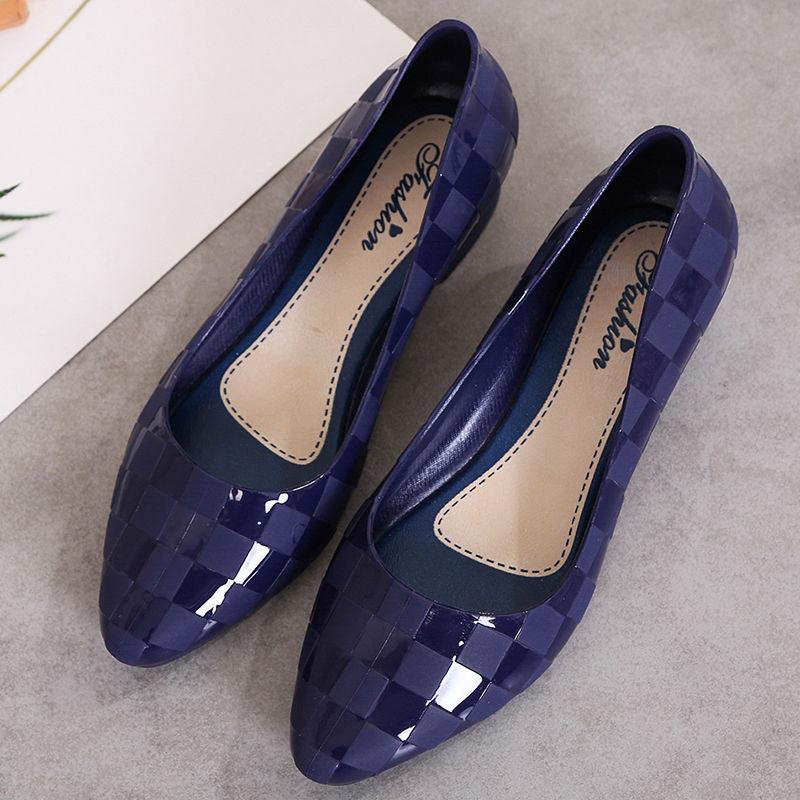 WTEMPO Mode waterdichte schoenen Regenschoenen Dames Zomer Jelly Schoenen Jelly Set Schoenen Ondiepe mond Antislip regenschoenen 38 blauw