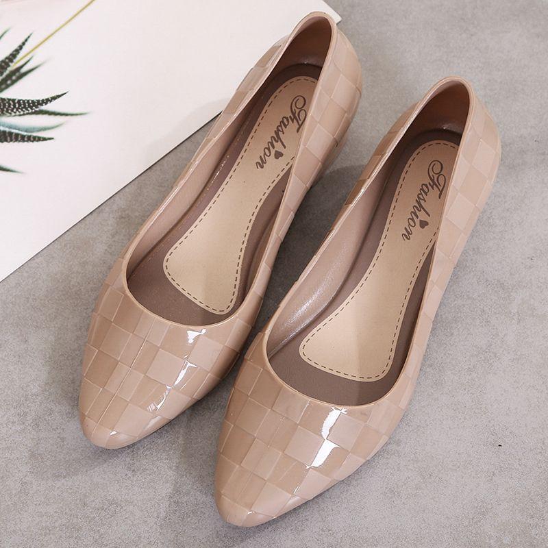 WTEMPO Mode waterdichte schoenen Regenschoenen Dames Zomer Jelly Schoenen Jelly Set Schoenen Ondiepe mond Antislip regenschoenen 41 abrikoos