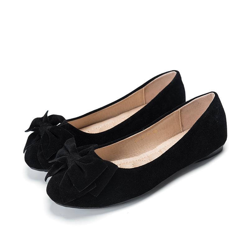 Sneak Spot Black Peas Schoenen Platte damesschoenen Strik enkele schoenen Grote damesschoenen 43 zwart