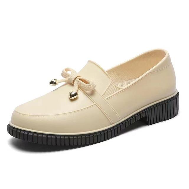 MAITA Clothscenery Korte enkel regenlaarzen dames lente herfst regen schoenen dames rubber dames antislip slip on waterdichte laarzen 39 beige