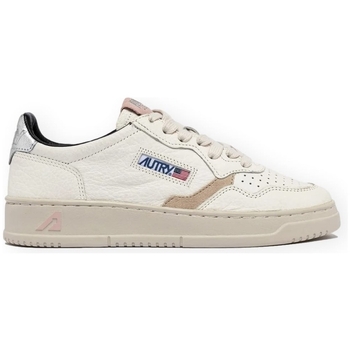 Autry Lage Sneakers  Medalist Low Leather W - White/Silver/Pink