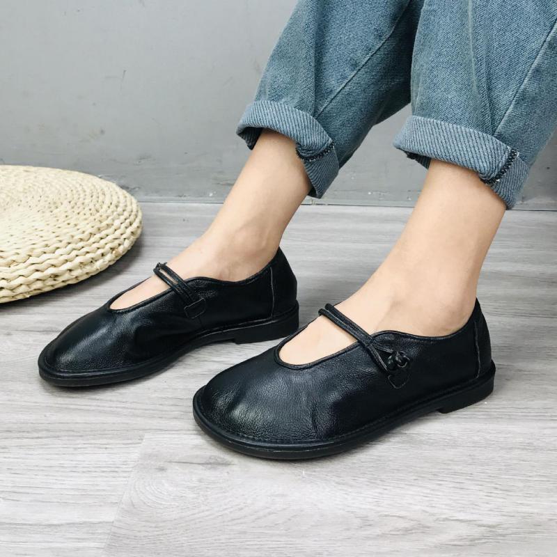 SpeakHero Flats Damesschoenen Ronde Neus Casual Ondiep Zacht Handgemaakt Concise Damesschoenen 36 zwart
