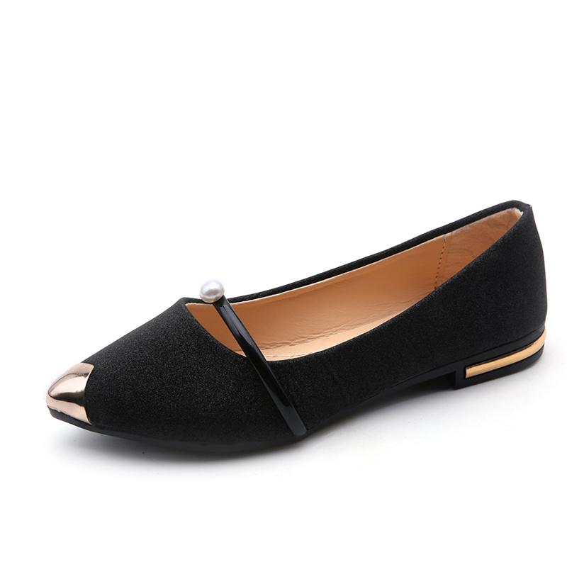 BeautyFeet 2024 Mode Slip Op Loafers Ademend Stretch Ballet Ondiepe Flats Vrouwen Zachte Bodem Puntschoen Bootschoenen Plus Size 43 39 zwart