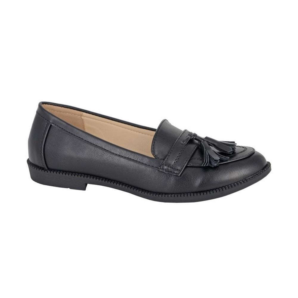 Boulevard dames/dames matte kwastjesloafers 7 UK zwart