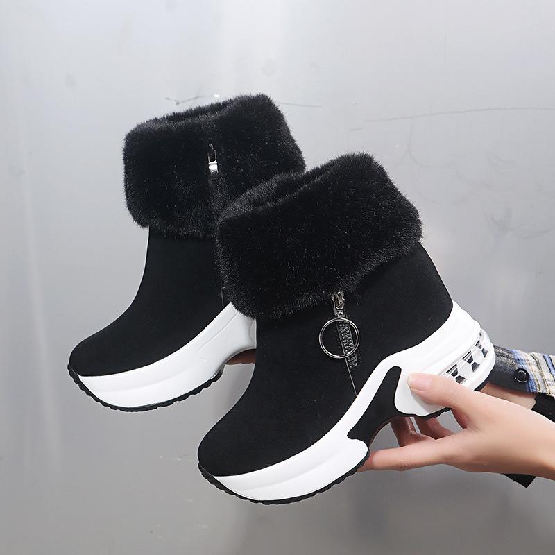 Source universe Winter Dames Warme Sneakers Platform Snowboots Enkellaarsjes Vrouwelijke Causale Schoenen Enkellaarsjes voor Dames Zip Dames Laarzen 41 zwart