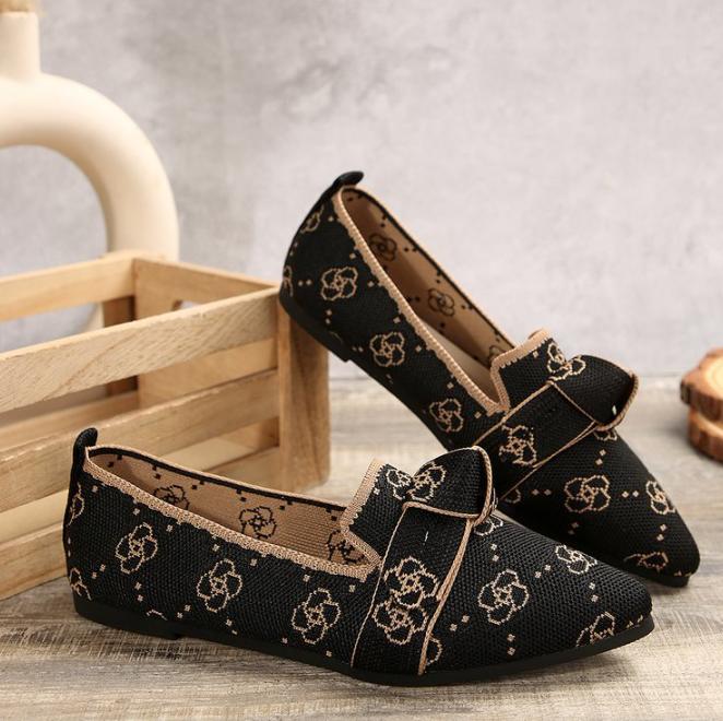 Yoghurt Elegante ballerina's met strik - chique, ademende instappers met puntige neus voor mode en comfort in alle seizoenen 43 zwart