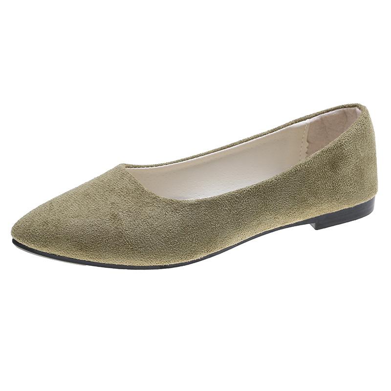 Molly Show Mode Dames Loafers met puntige neus, Bootschoenen, Ballet Casual Flats Schoenen 43 lichtgroene kleur