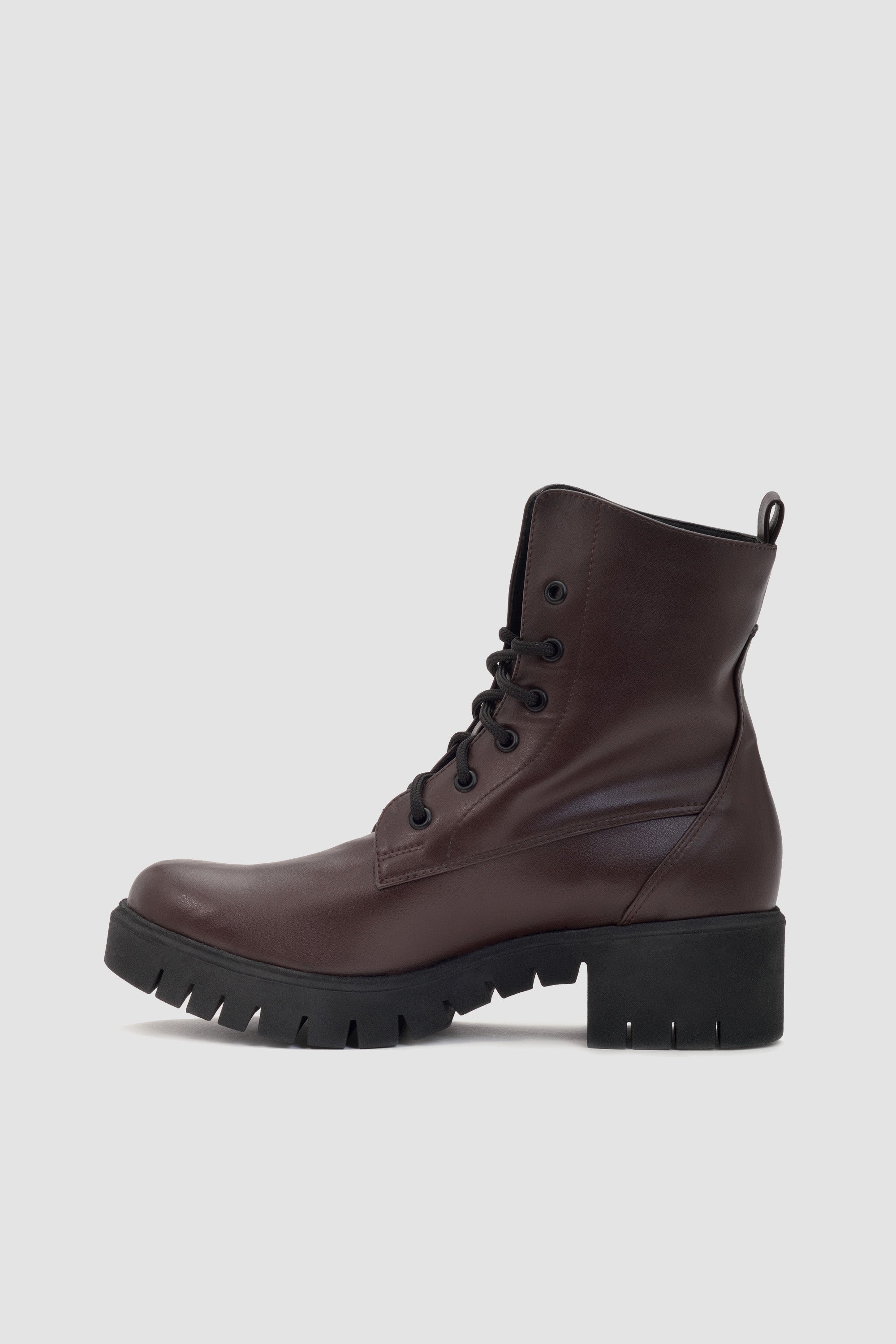BOHEMA Damen vegan Stiefel Workers No. 3 Chocolate Dark Brown