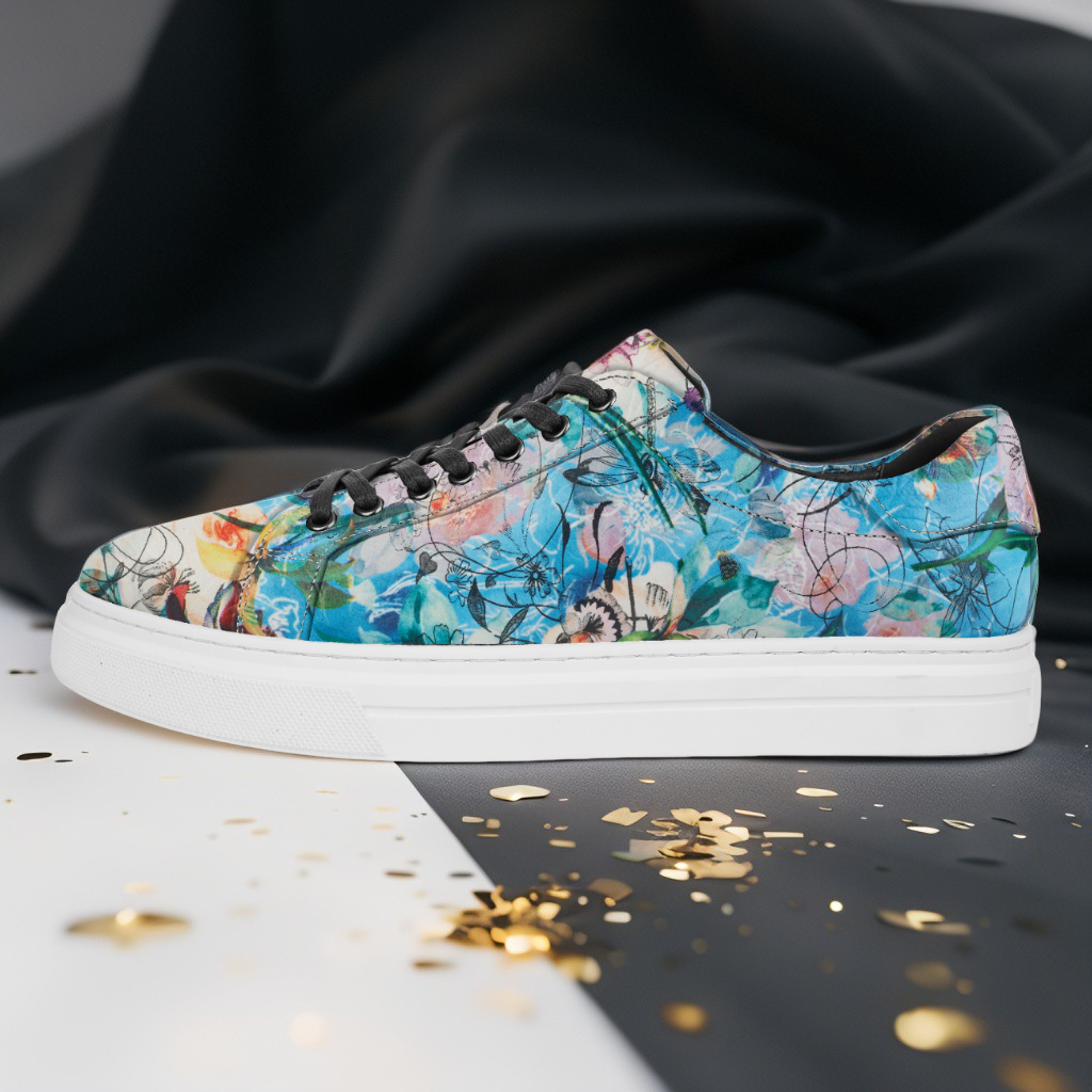 Lureaux Azure Bloom Sneakers  - Handgemaakte Nette Schoenen Voor Heren