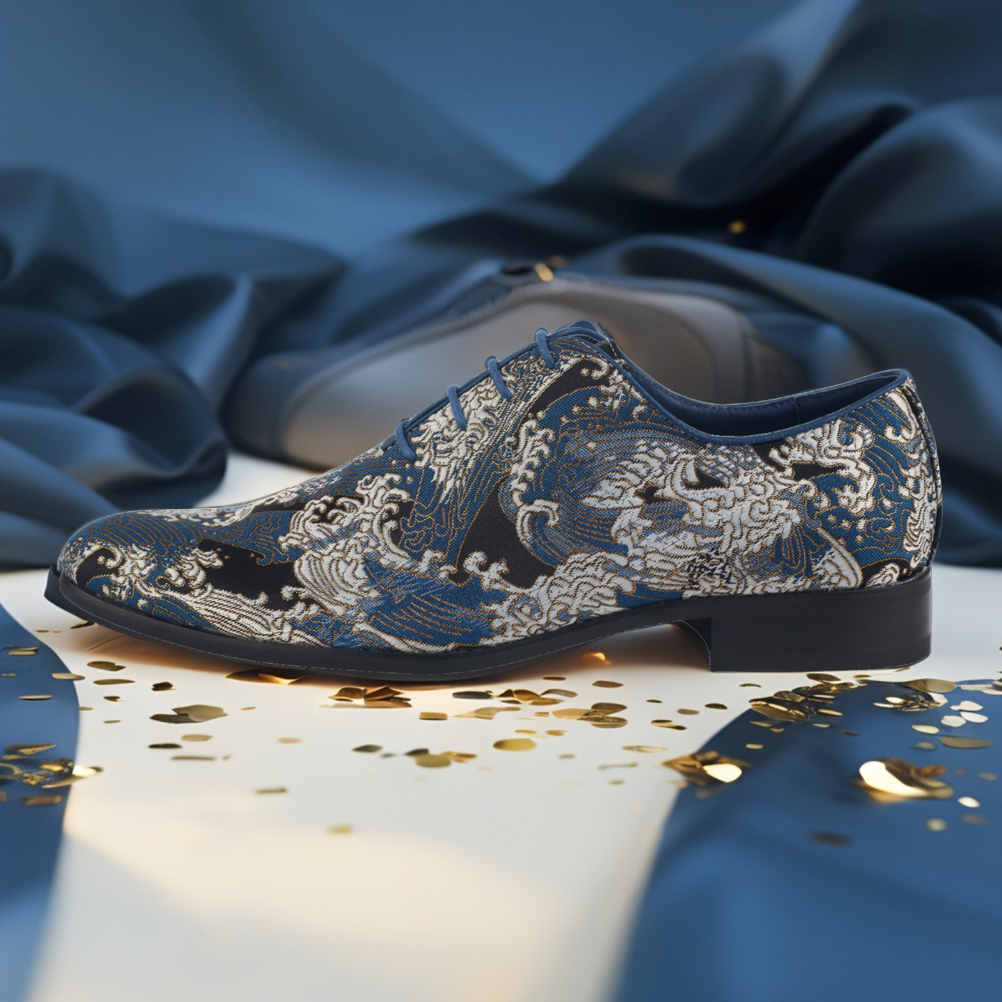 Lureaux Silent Blue Tsunami  - Handgemaakte Nette Schoenen Voor Heren