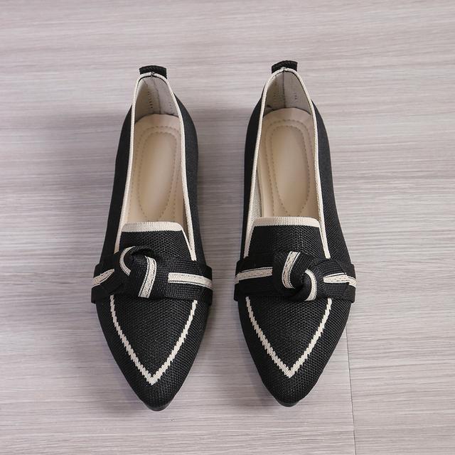 Boho berry Damesschoenen Loafers Ballerina's Puntige neus Blote voeten Slip-on Casual Lage hak Luxe merk Damesschoen in vlinder 38