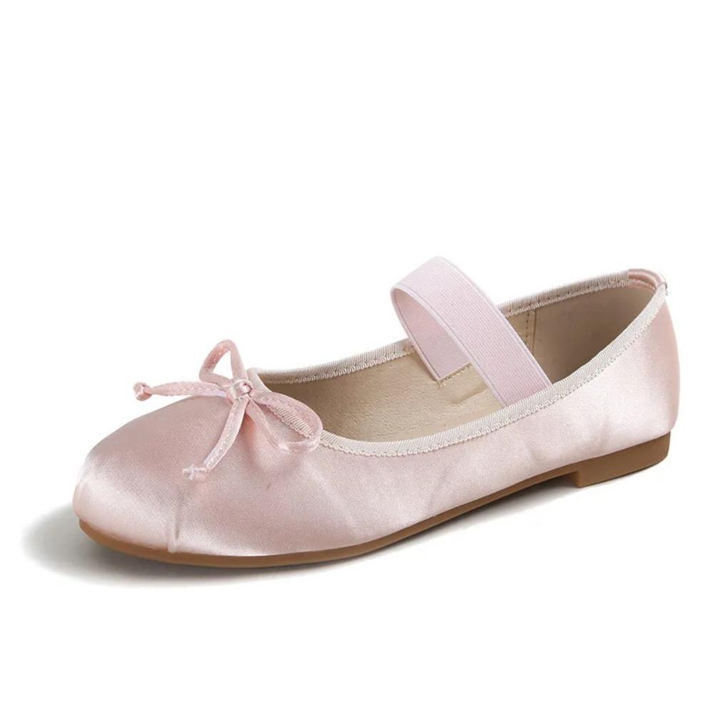 Hawayi Ballet Flats Damesschoenen 43 Mary Jane Schoenen Ronde Neus Damesschoen Strik Zijden Satijnen Flats Damesschoenen Plus Size 33-43 Valentijn 38 roze