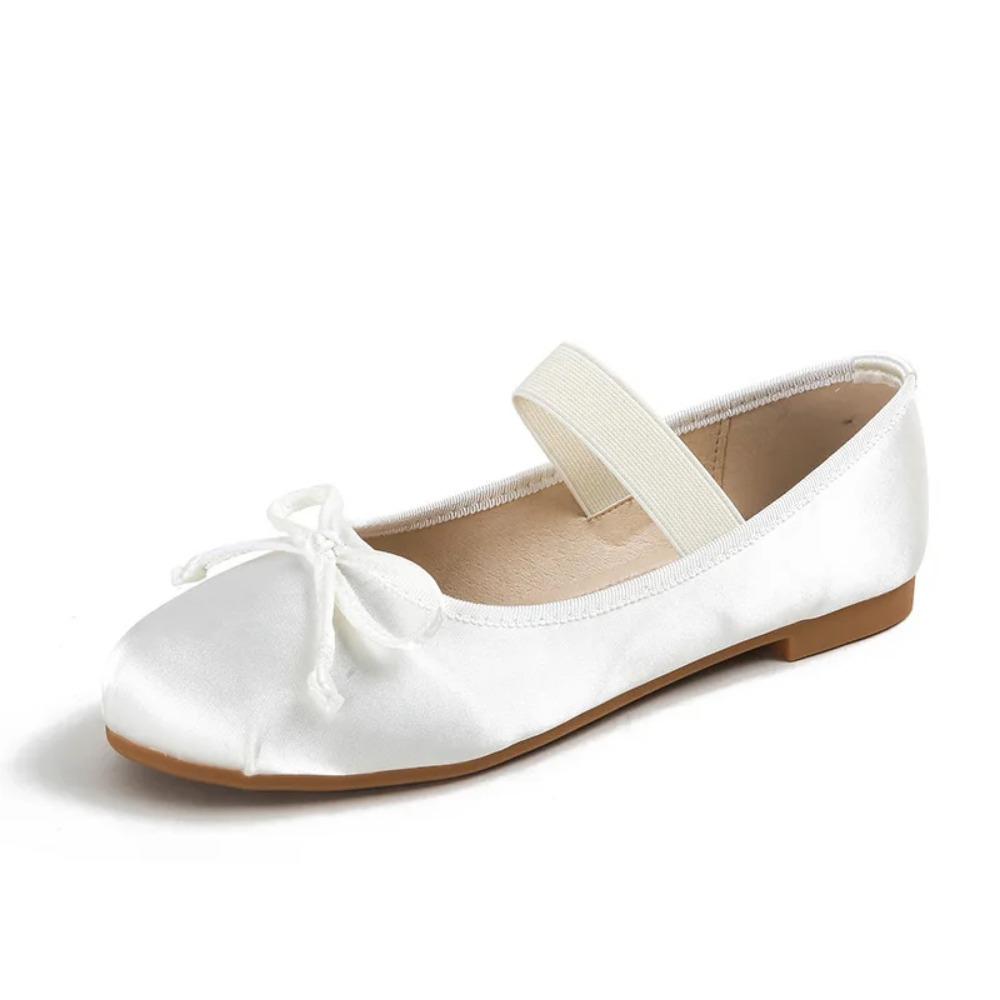 Hawayi Ballet Flats Damesschoenen 43 Mary Jane Schoenen Ronde Neus Damesschoen Strik Zijden Satijnen Flats Damesschoenen Plus Size 33-43 Valentijn 38 wit