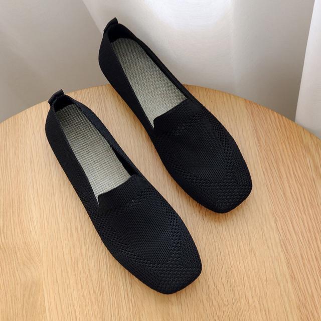 Molly Show Instapper Ondiepe Mesh Loafers Gesloten Teen Ballet Flats Dames Schoenen Pompen Dames Zachte Bodem Bootschoenen 42 zwart