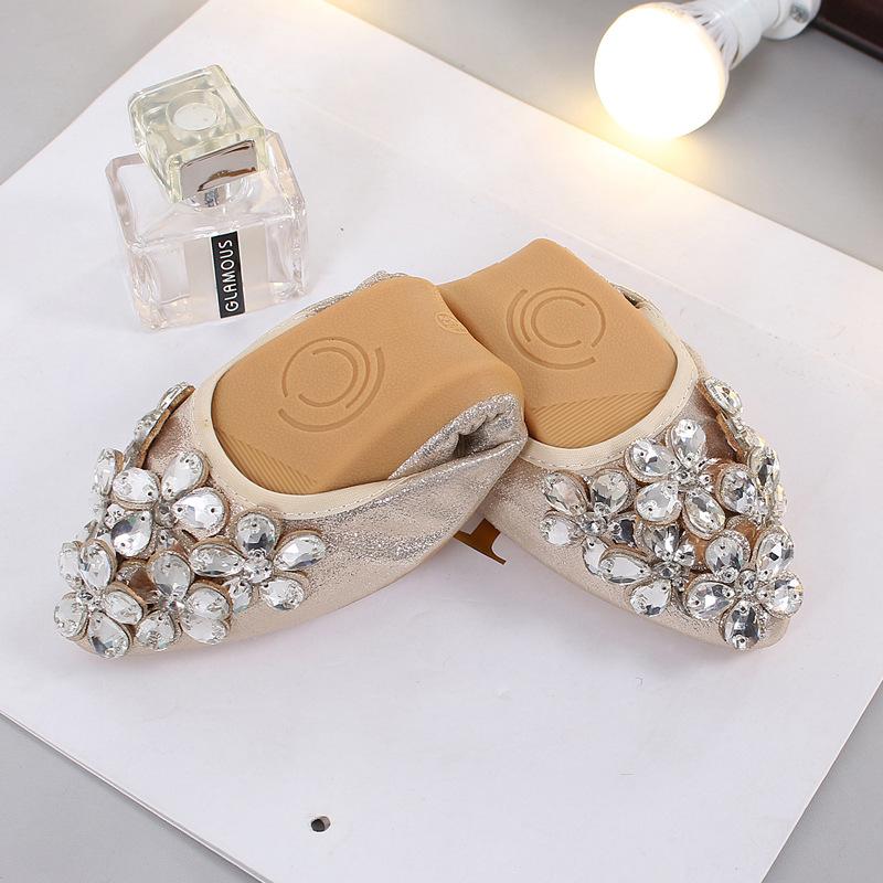 Damaiya11 Mode casual platte schoenen vrouw zomer comfortabele zachte zolen strass puntige neus ondiepe damesschoenen 36