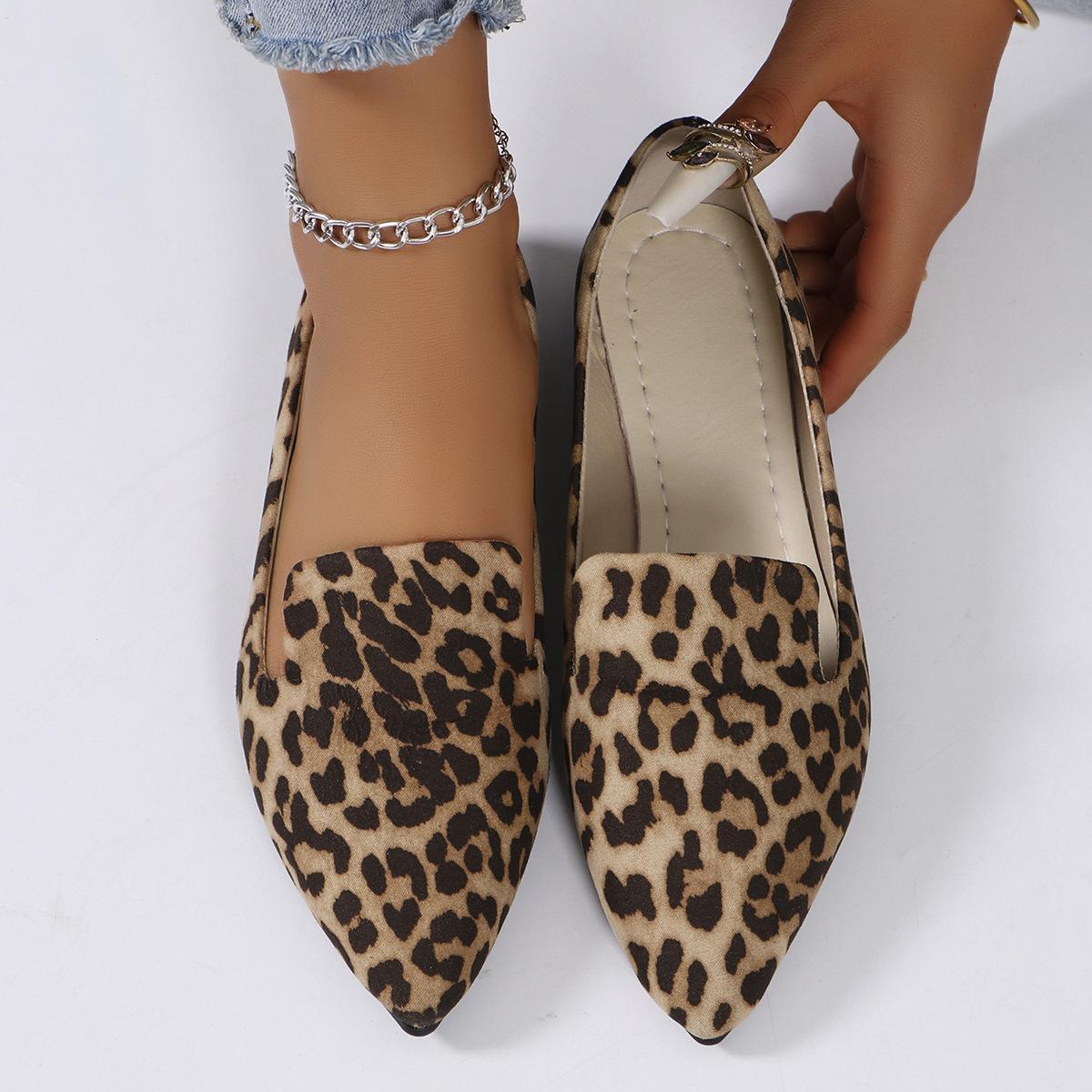 OS Loafers Flats Leopard Puntige Teen Casual Dames Schoenen Comfortabel Wandelen 43