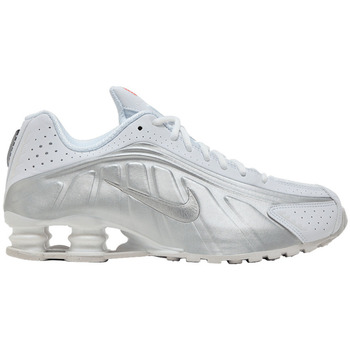 Nike Lage Sneakers  Shox R4 White Bright Crimson Metallic Silver