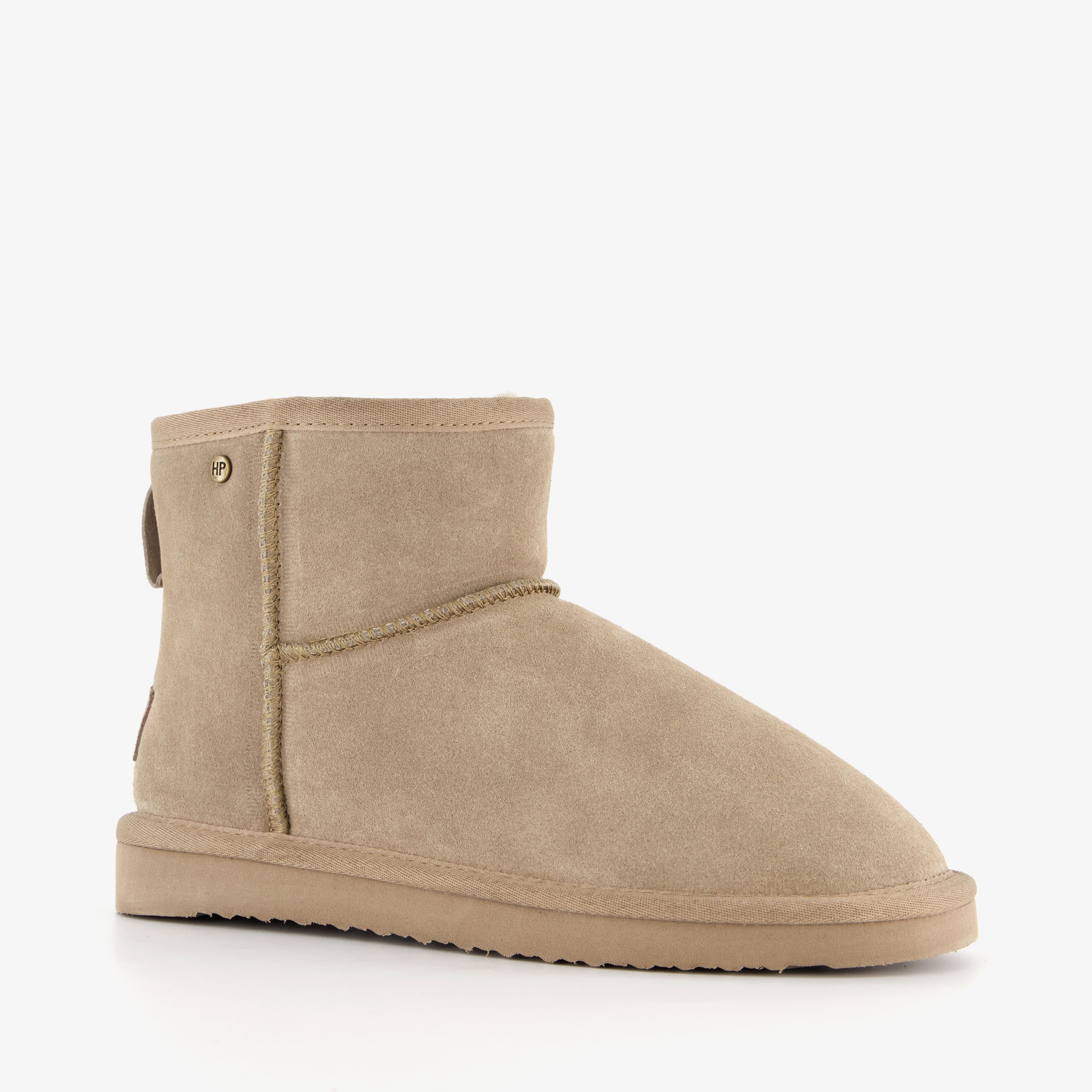 Hush Puppies gevoerde suede enkellaarsjes beige