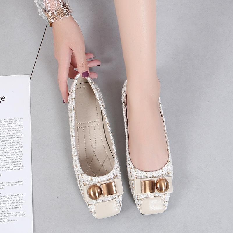 Umsif Dames lichtgewicht vierkante neus flats comfort slip on platte balletschoenen voor vrouwen zakelijke casual loafer nette schoenen voor avondfeest bruiloft 44