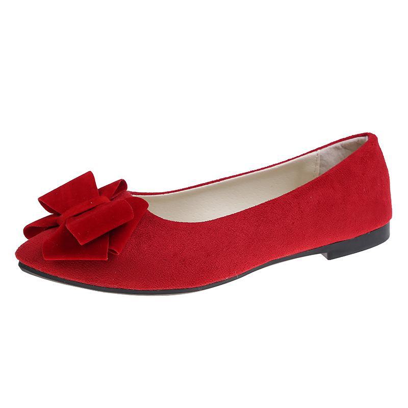 Shoes Arena Damesschoenen met strik en puntige neus - Modieus, grote maat, ondiepe mond, perfect voor werk of bruiloften (2023) Size 41 rood