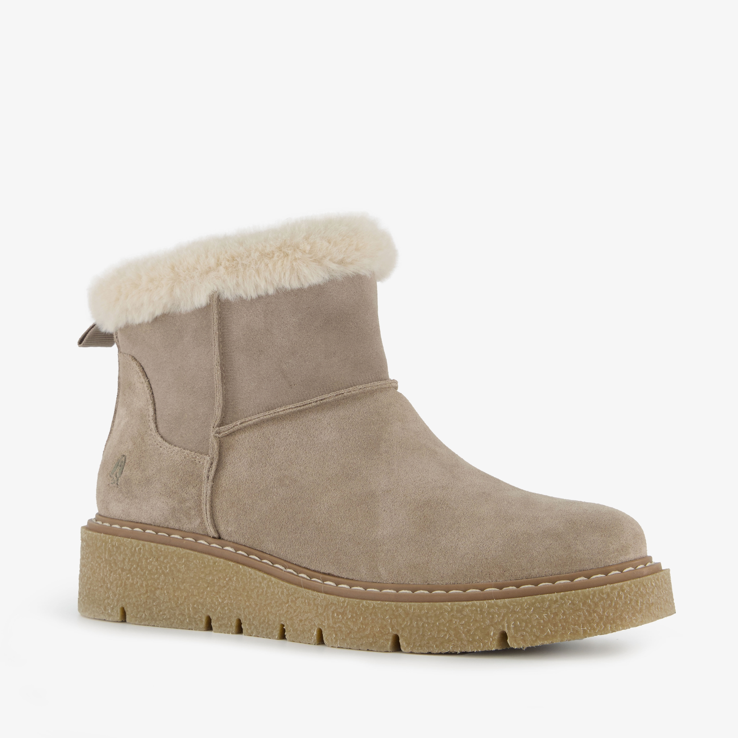 Hush Puppies gevoerde boots met imitatiebont taupe