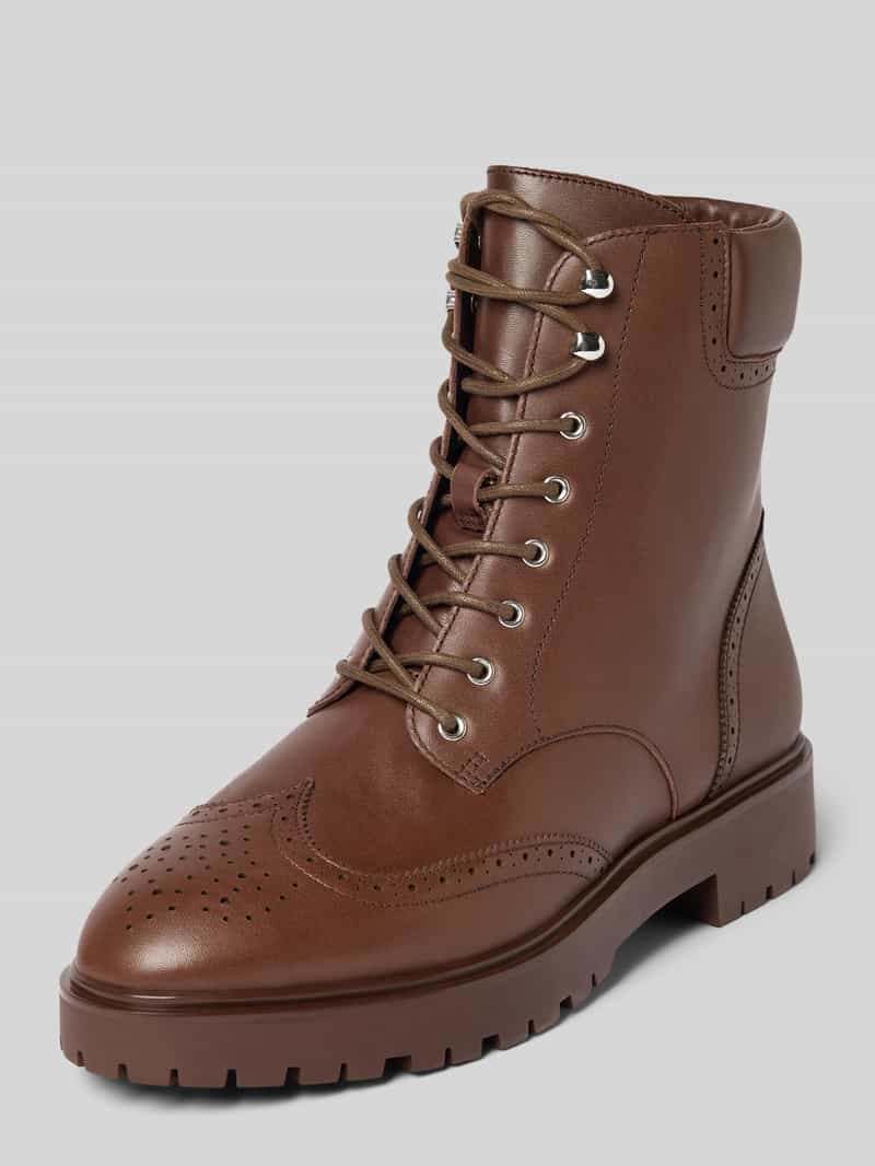 Lauren Ralph Lauren Veterboots van leer met siernaden, model 'ALYSN'