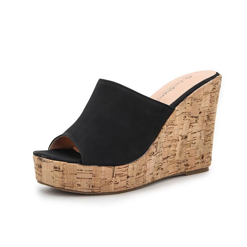 91440607MAC4DCME0U Nieuwe Trending Damesmode Sandalen met Sleehak Open Peep Toe Espadrille Platform Sandalen Dames Meisjes Wiggen Zomer Boheemse Instappers Sandalen met Hakken 37 zwart
