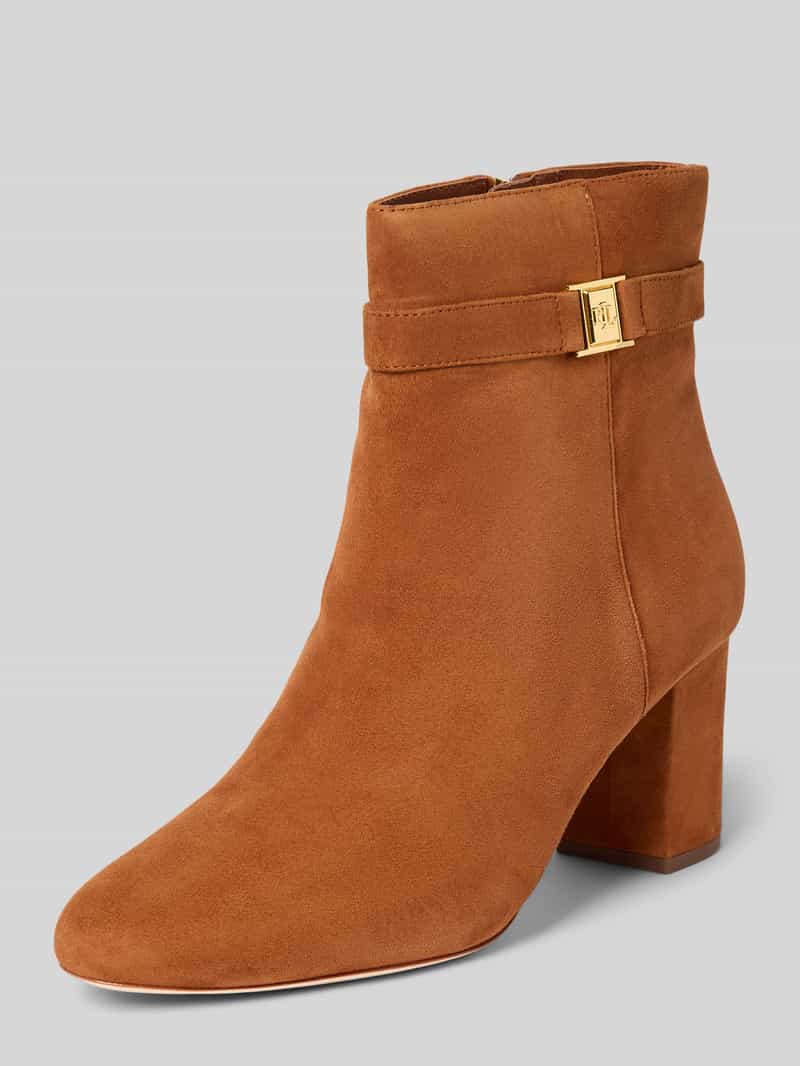 Lauren Ralph Lauren Laarsjes van leer met applicatie, model 'KELLIE'