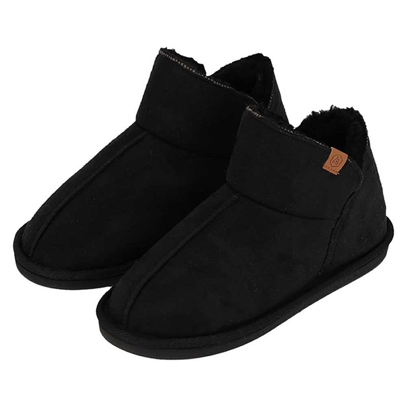 Apollo Pantoffels LADIES HOME BOOTS SUEDE met logo-embossing en knusse, warme binnenvoering