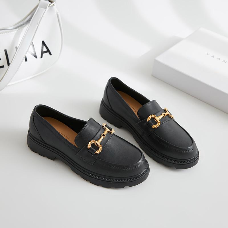 Hawayi Dames Loafers Herfst Platform Hakken Britse Stijl Lolita Lage Hak Mary Jane Jk Uniform Schoenen Vrijetijdsschoenen Dagelijkse Woon-werkverkeer Schoenen 36 zwart